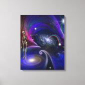 Skelettfiguren im Kosmos Leinwanddruck (Vorderseite)