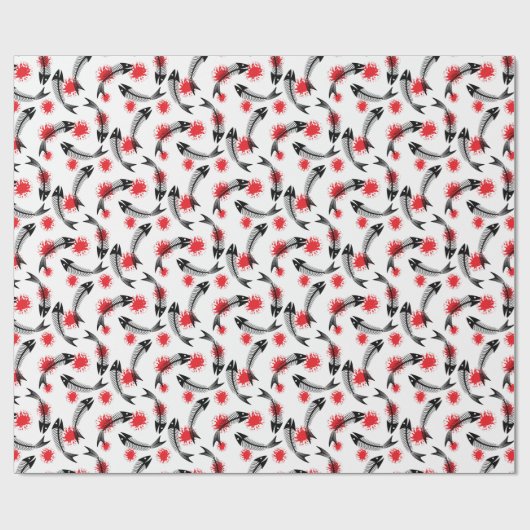 Skelettfisch Geschenkpapier (Flach)