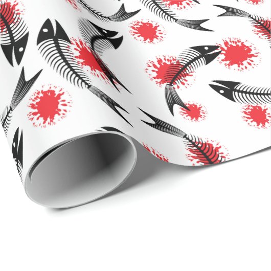 Skelettfisch Geschenkpapier (Rolleneckpunkt)