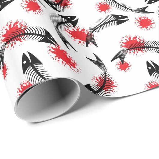 Skelettfisch Geschenkpapier (Rolleneckpunkt)