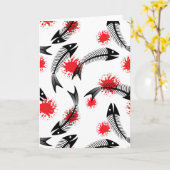 Skelettfisch Karte (Gelbe Blume)