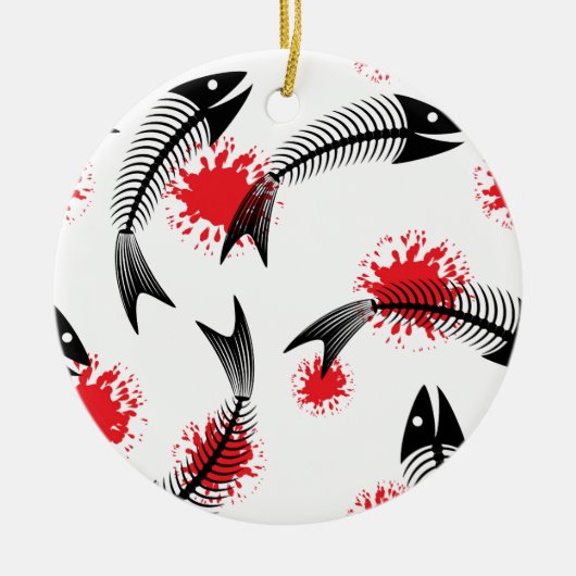 Skelettfisch Keramikornament (Vorne)