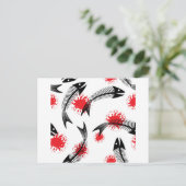 Skelettfisch Postkarte (Stehend Vorderseite)