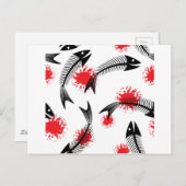 Skelettfisch Postkarte (Vorne/Hinten)