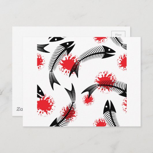 Skelettfisch Postkarte (Vorne/Hinten)