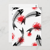 Skelettfisch Postkarte (Vorne/Hinten)