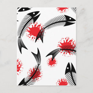 Skelettfisch Postkarte
