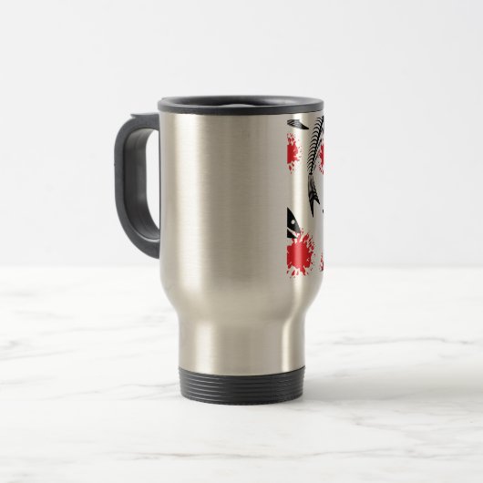 Skelettfisch Reisebecher (Vorderseite Links)