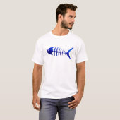 Skelettfisch und Wasserblasen. Fisch-Spooky T-Shirt (Vorne ganz)