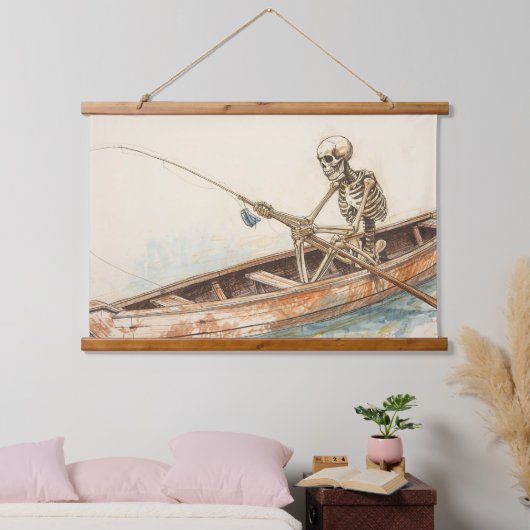 Skelettfischerei Wandteppich Mit Holzrahmen (Schlafzimmer)
