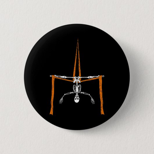 Skelettflieger - Halloween-Seidenzirkus Button (Vorderseite)