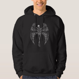 Skelettflügel in Schwarz und Weiß Hoodie