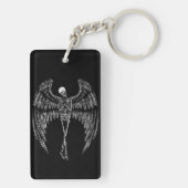 Skelettflügel in Schwarz und Weiß Schlüsselanhänger (Rückseite)