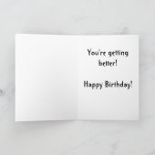 Skelettfrau lächelnd, du wirst nicht älter karte (Innenseite)