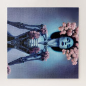 Skelettfrauen mit Blume Puzzle (Horizontal)