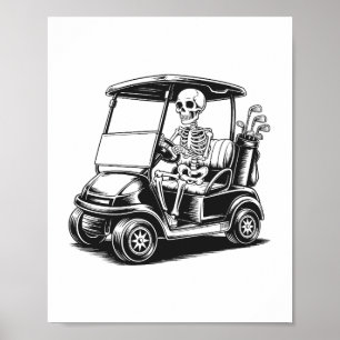 Skelettgolfer Golf spielen Poster