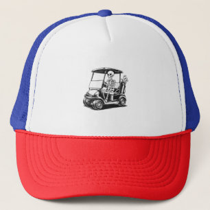 Skelettgolfer Golf spielen Truckerkappe