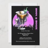 Skelettgraveyskull-Cocktail Vollmond Horror Einladung (Vorderseite)