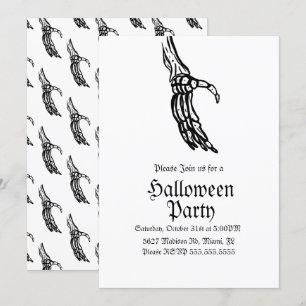 Skeletth Hände Halloween Geburtstagsfeier Einladung