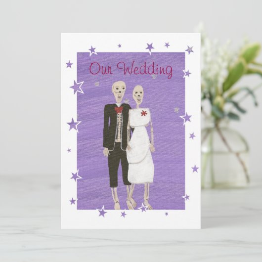 SkelettHalloween-Einladungen, maßgeschneidert Einladung (Stehend Vorderseite)