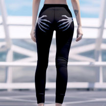 Skeletthand auf Hintern Funny Halloween Black