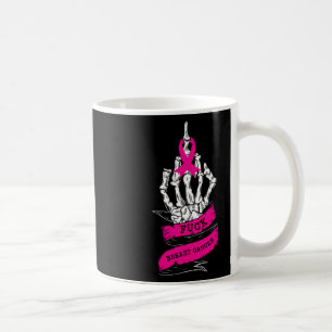 Skeletthand für rosa, sonnige Brustkrebserkrankung Kaffeetasse