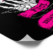 Skeletthand für rosa, sonnige Brustkrebserkrankung Poster (Ecke)