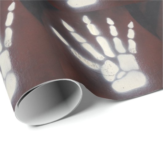 Skeletthand Geschenkpapier (Rolleneckpunkt)