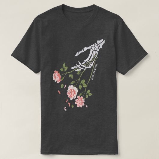 Skeletthand gibt Rose für niemanden Knochen Kostüm T-Shirt (Design vorne)