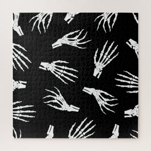 Skeletthand: Halloweenknochenmuster. Puzzle (Vertikal)