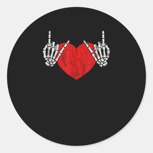 Skeletthand Herz und Rolle, ValentinenkHalloween Runder Aufkleber (Vorderseite)