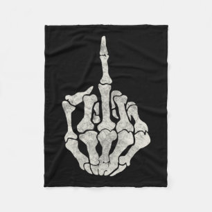 Skeletthand Middle Finger für den Vintagen Schädel Fleecedecke