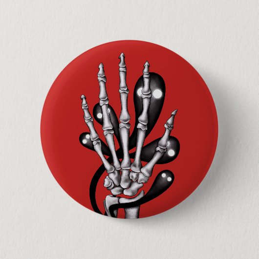 Skeletthand mit Geistern Button (Vorderseite)