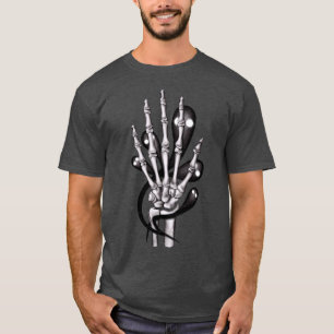 Skeletthand mit Geistern, gruselig gotisch T-Shirt