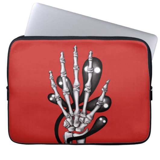 Skeletthand mit Geistern Laptopschutzhülle (Vorderseite)