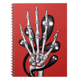 Skeletthand mit Geistern Notizblock
