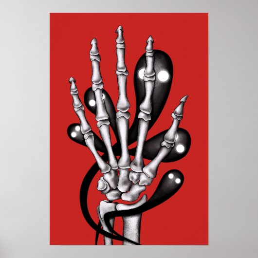 Skeletthand mit Geistern Poster (Vorne)