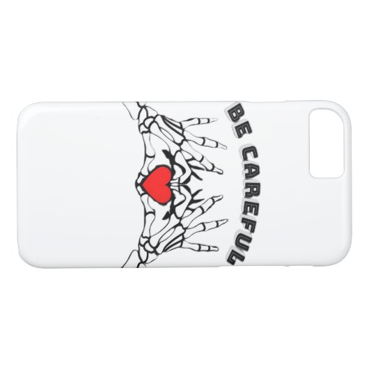 Skeletthand mit Herz-Klassik Case-Mate iPhone Hülle (Rückseite (Horizontal))