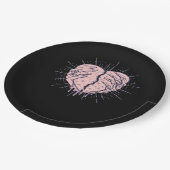 Skeletthand mit Herz-Klassik Pappteller (Schrägansicht)