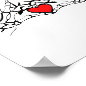 Skeletthand mit Herz-Klassik Poster (Ecke)