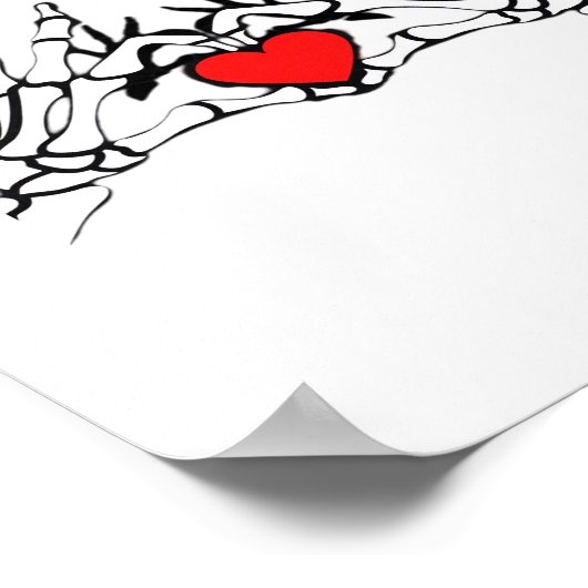 Skeletthand mit Herz-Klassik Poster (Ecke)