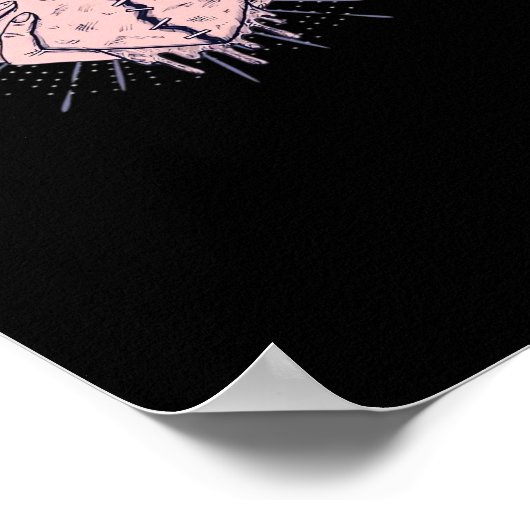 Skeletthand mit Herz-Klassik Poster (Ecke)