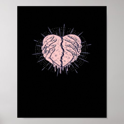 Skeletthand mit Herz-Klassik Poster (Vorne)