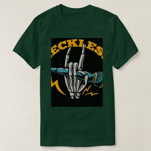 Skeletthand mit Mikrofon T-Shirt (Design vorne)