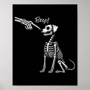 Skeletthand streichelt Hund süßer Welpe Halloween Poster