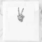 Skeletthandfriedzeichen Rechteckiger Aufkleber (Tasche)