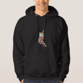 Skeletthändler mit Schädelboba-Perlen in Boba-Tee Hoodie (Vorderseite)