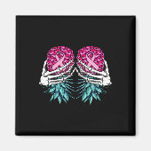 Skeletthandschuh auf dem Kopf Ananas Magnet (Vorne)