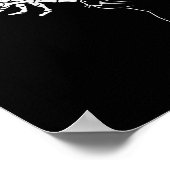 Skeletthandschuh auf Katzen Nase Funny Halloween Poster (Ecke)