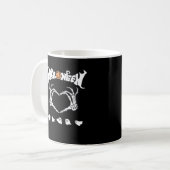 Skeletthandschuh mit Halloween-Design Kaffeetasse (Vorderseite Links)